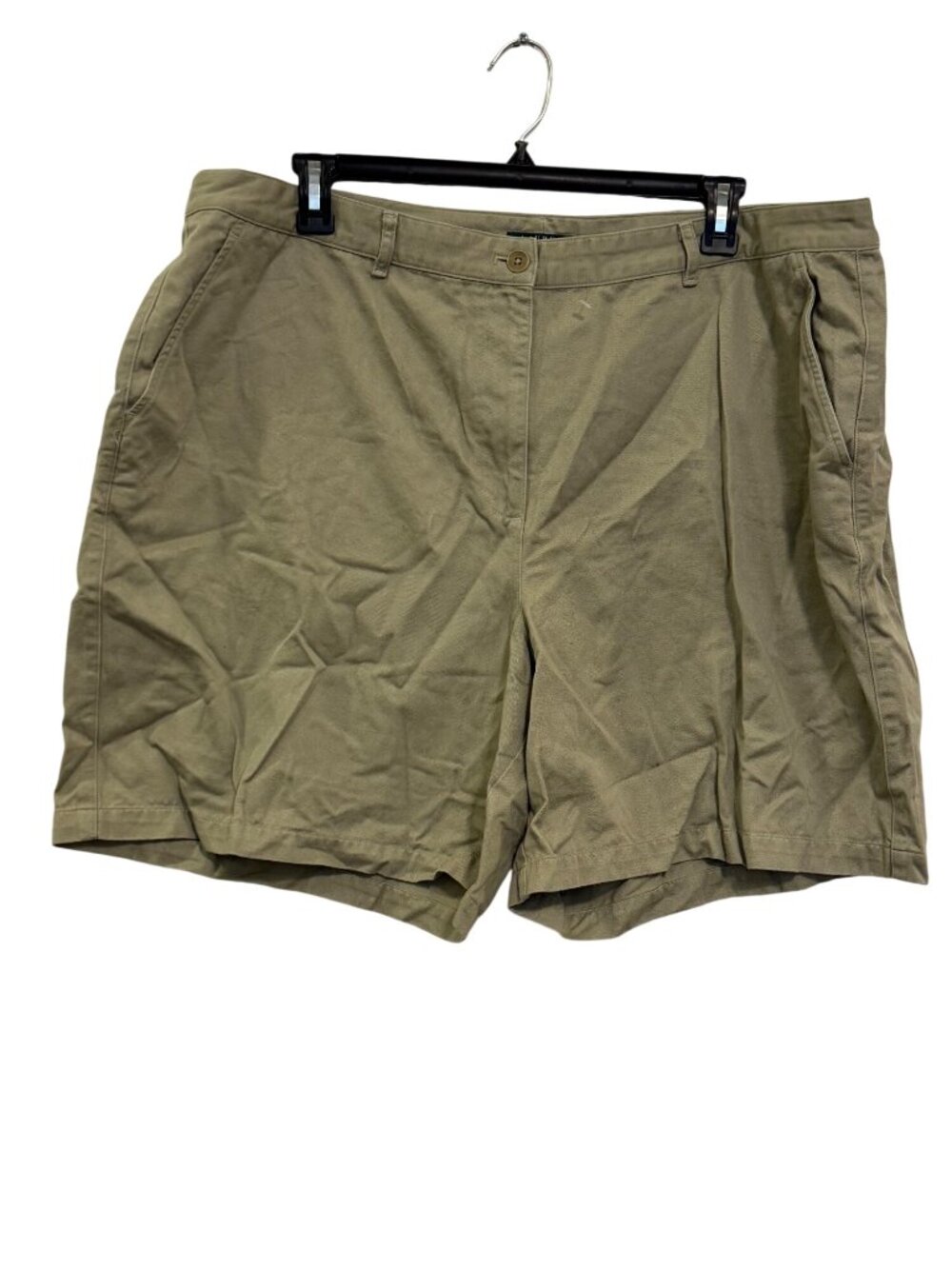 Lauren Ralph Lauren Womens Khaki Cotton Twill Shorts Size 22W Relaxed